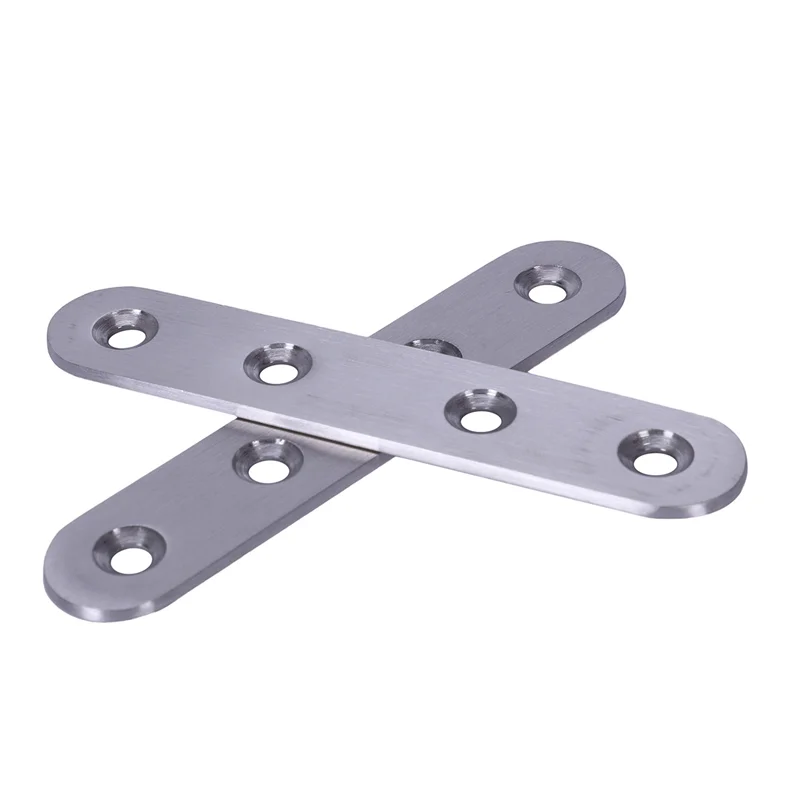 AB42-Flat Stainless Steel Repair Mending Fixing Plate Brackets Support 12Pcs