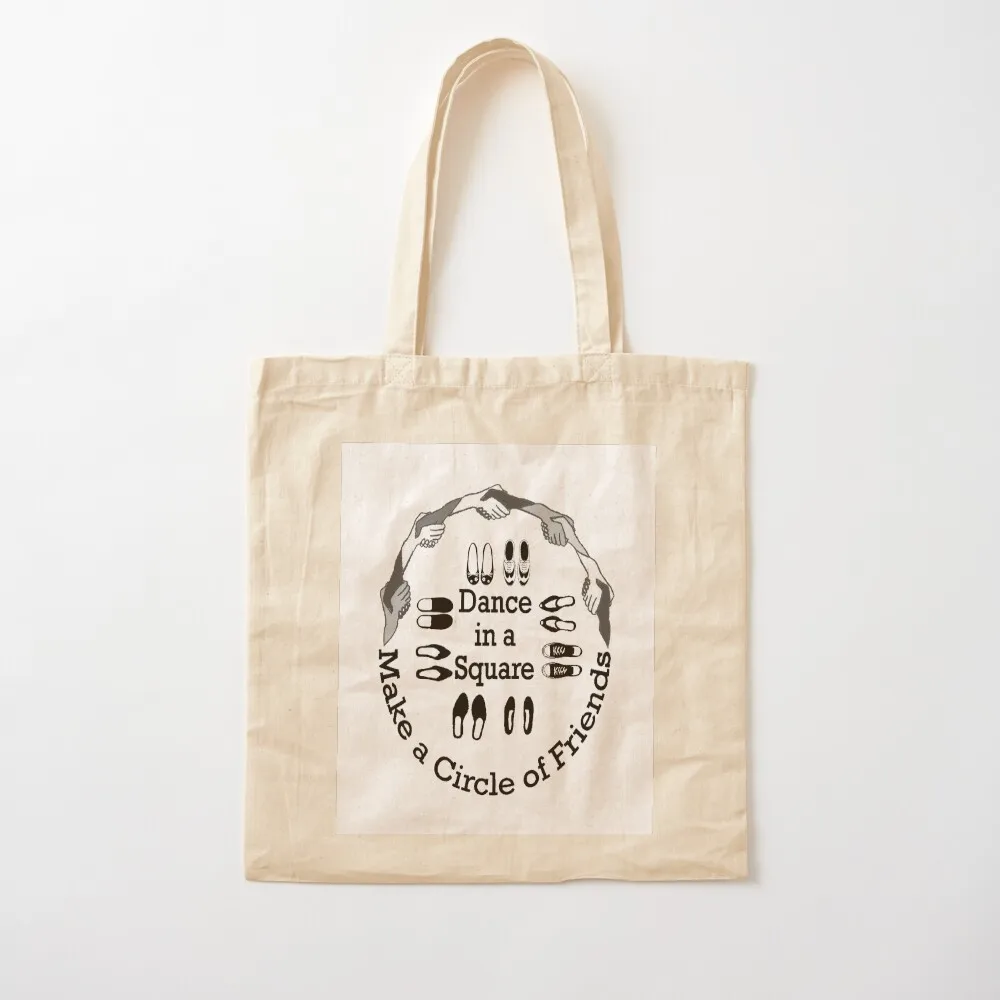 Dance Circle BLK Tote Bag reusable shopping bag large size bags canvas tote bag Custom