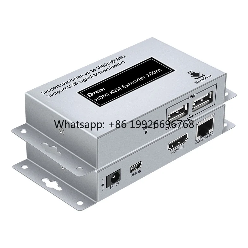 USB HDMI KVM Extender 100M Over RJ45 Lan Ethernet 1080P HDMI Extender Kit With IR