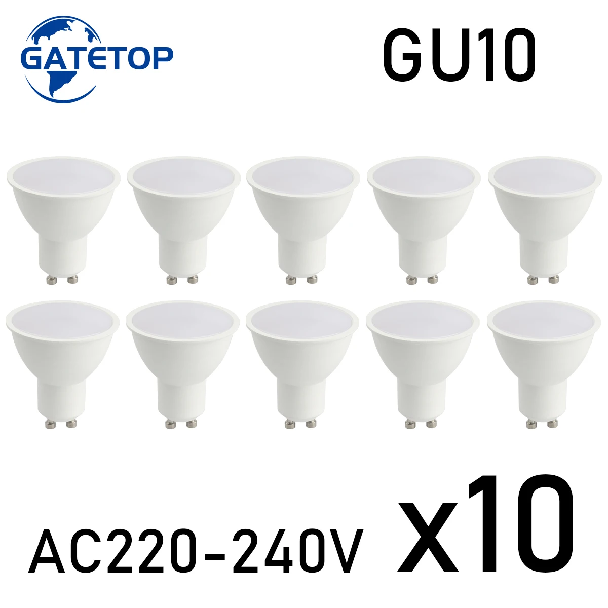 10pcs LED Foco Spotlight GU10  220V 240V High Lumen Replace 50W 100W Halogen Lamp Is Suitable for Down Lamp Chandeliers