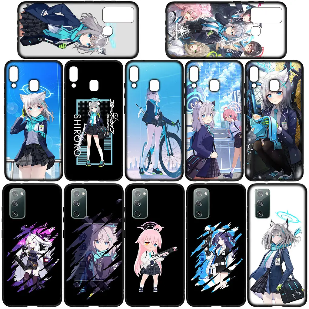 Shiroko Blue Archive Anime Girl Cover for Samsung Galaxy S24 S23 Fe Ultra Plus A55 A35 A24 A25 A15 A05 M55 M15 Casing Phone Case