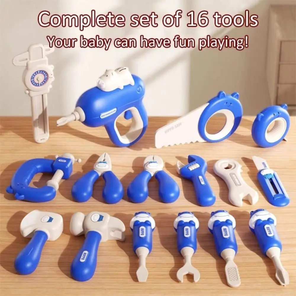 62 pezzi Set di giocattoli per bambini in plastica con scatola Simulazione Strumento di riparazione Giocattolo Blocchi di costruzione Assemblaggio Cassetta degli attrezzi di riparazione da 3 a 6 anni