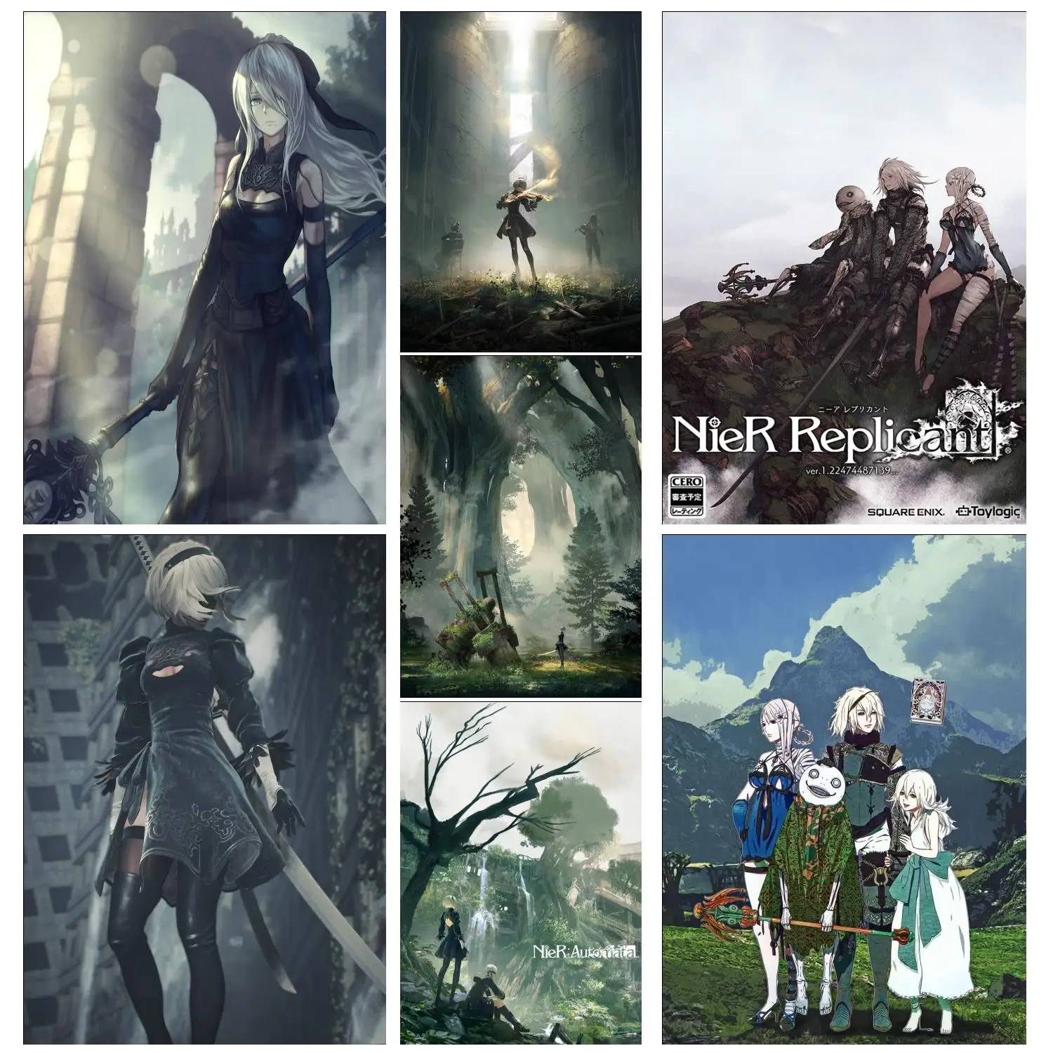 Плакаты на холсте для видеоигр, аниме