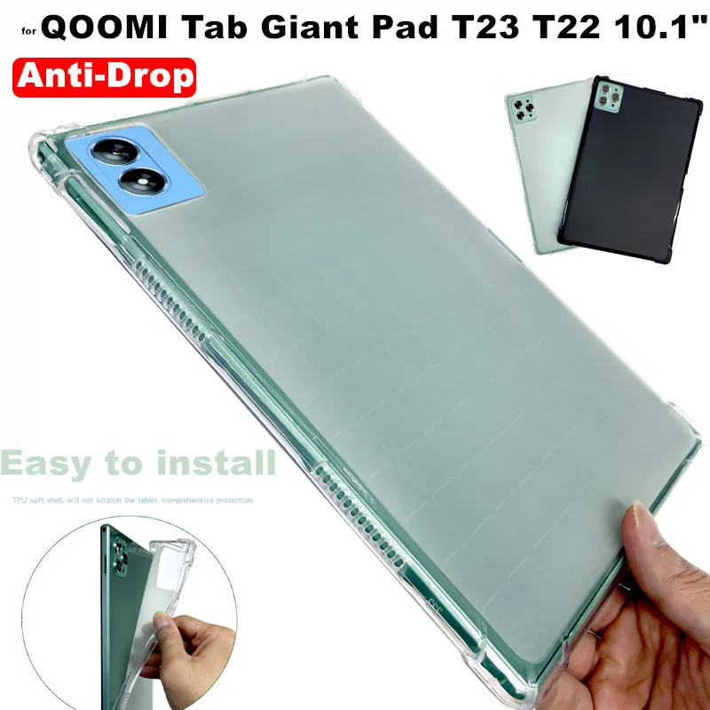 

10.1 Inch for QOOMI Tab Giant Pad T23 T22 Android Tablet ShockProof Case Anti-Drop Clear TPU Silicone Protective Back Cover