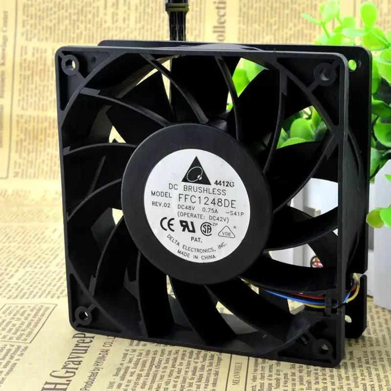 Delta 12038 12CM Large Air Volume Fan for 48V 0.75A FFC1248DE Double Ball Bearing with Spot Stock Available