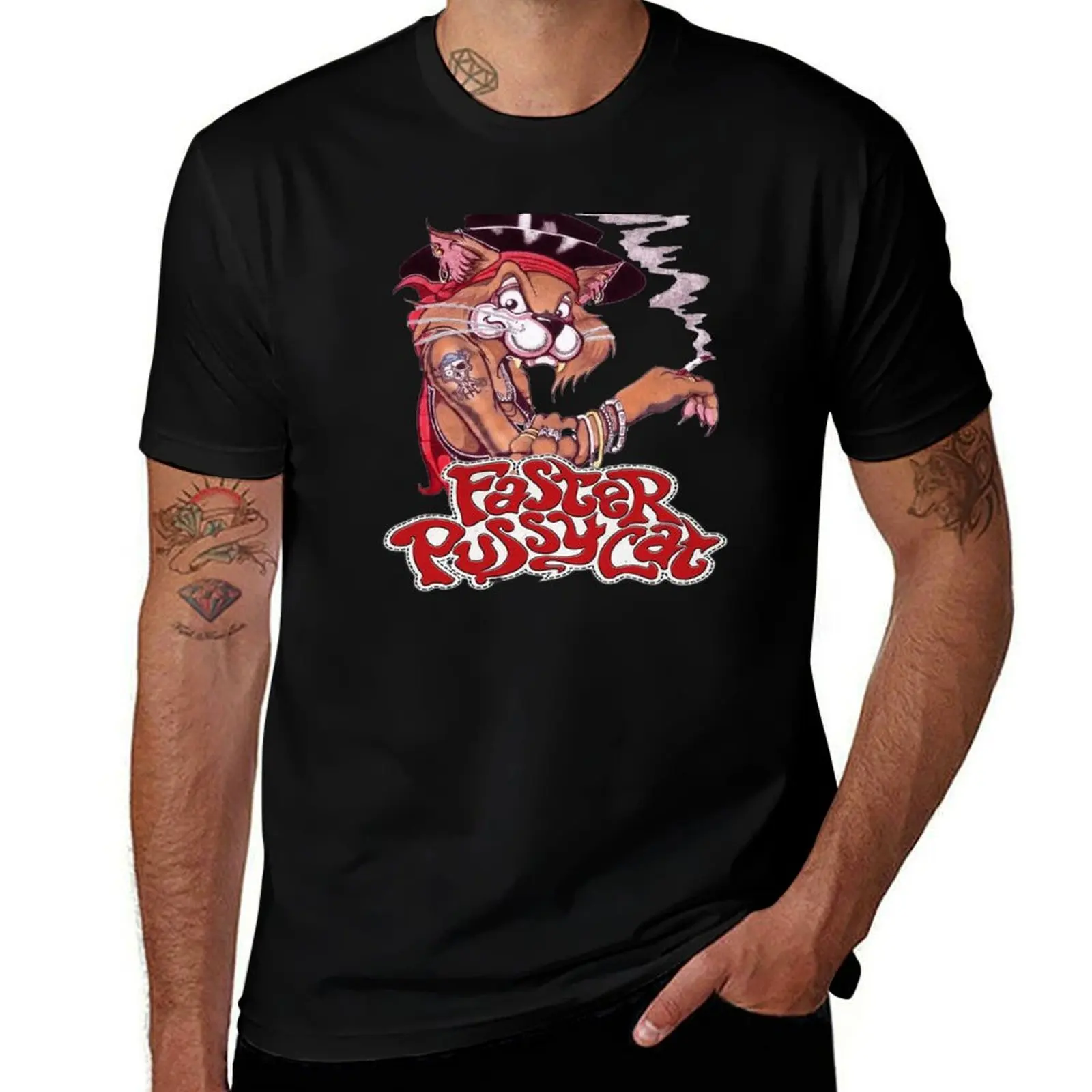 Футболка Faster Pussy Cat, спортивная быстросохнущая футболка для мужчин