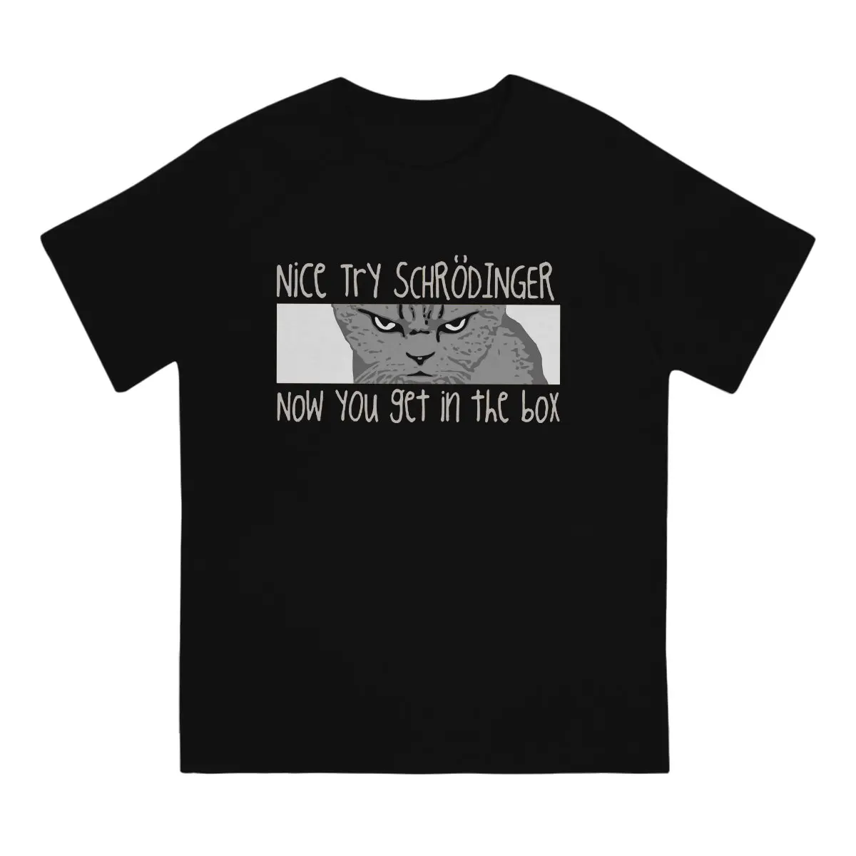 Schrodingers Funny Quantum Physics Science Hip Hop TShirt Cat Cute Animal Creative Tops Casual T Shirt Male Tee Unique Gift