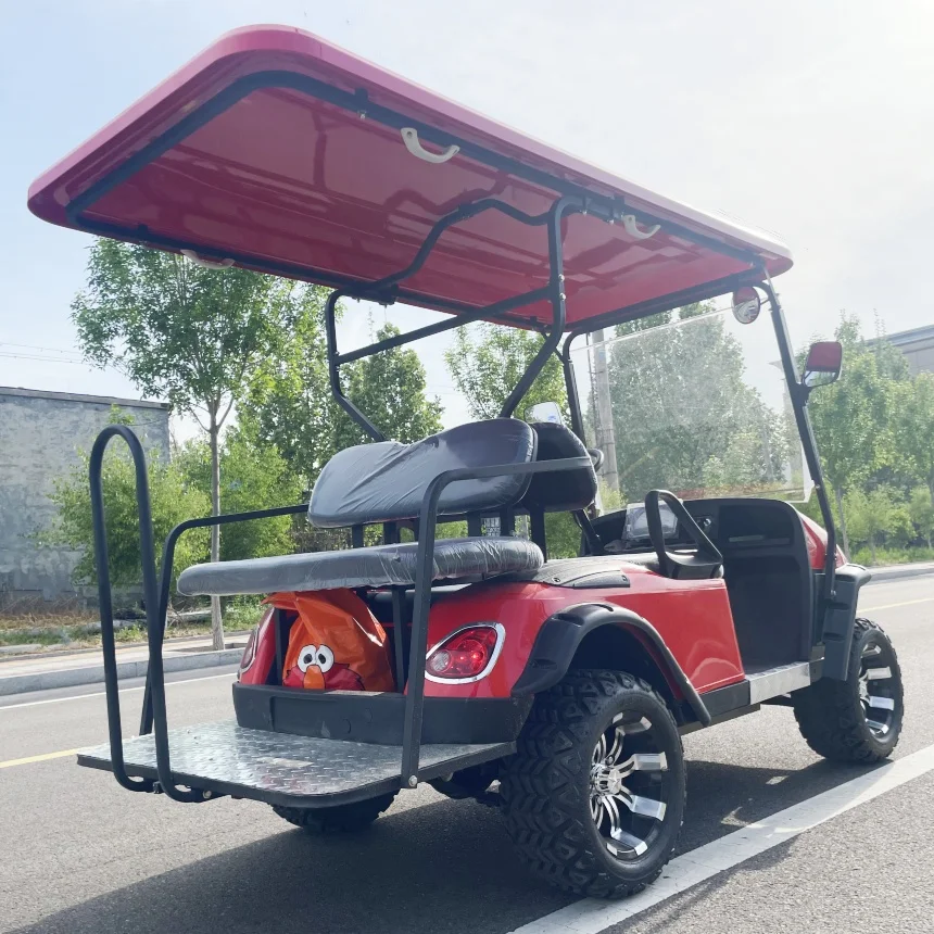 

2 Seats 4KW/5KW/7KW 60V 72V Lithium Utility Vehicle Electric Golf Cart With Off-Road Tires Lithium Battery Upholstered Seat