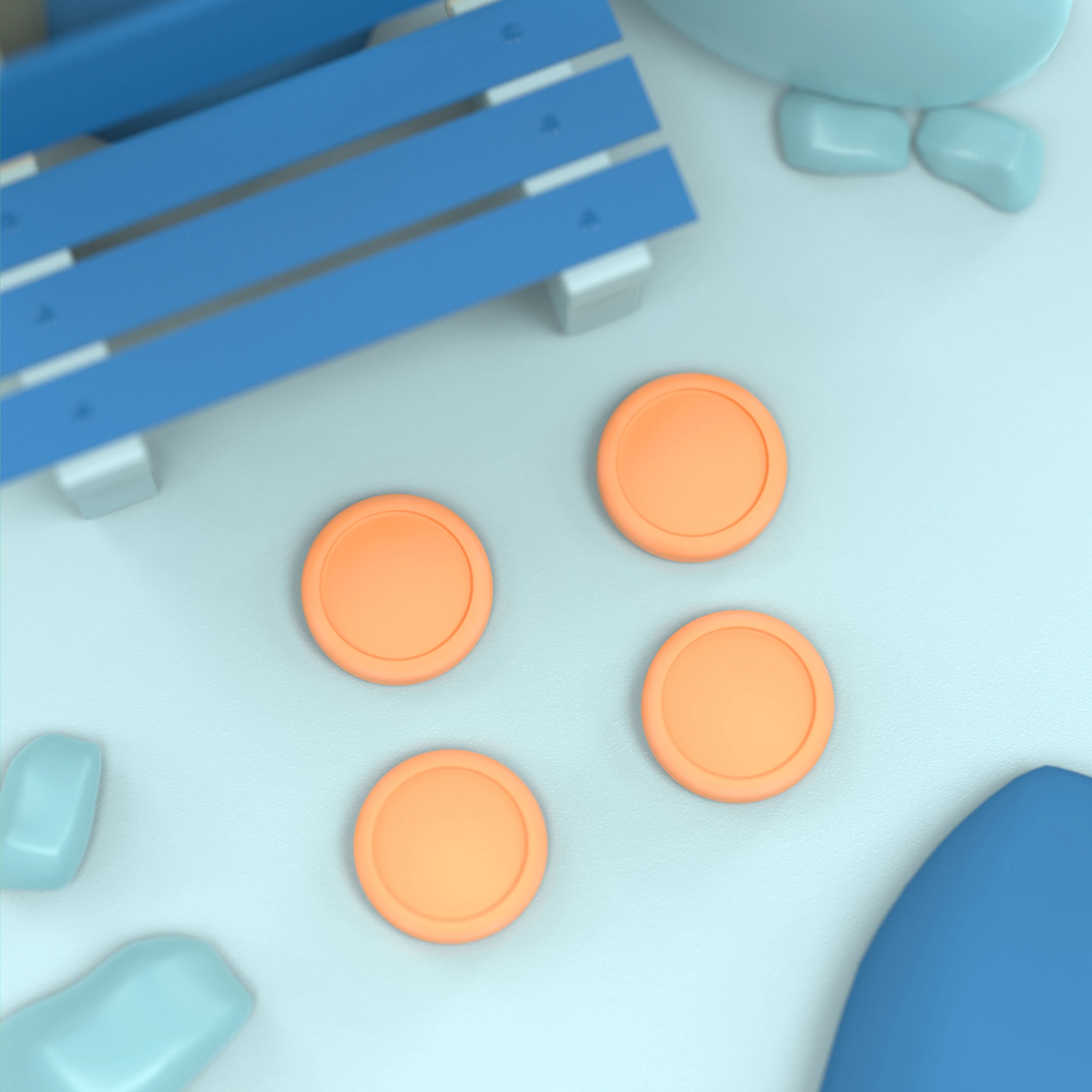 PlayVital tapas de Joystick de Color sólido para NS, tapas de Thumb Stick para Switch Lite Joycon, agarre de pulgar para Switch OLED-amarillo albaricoque