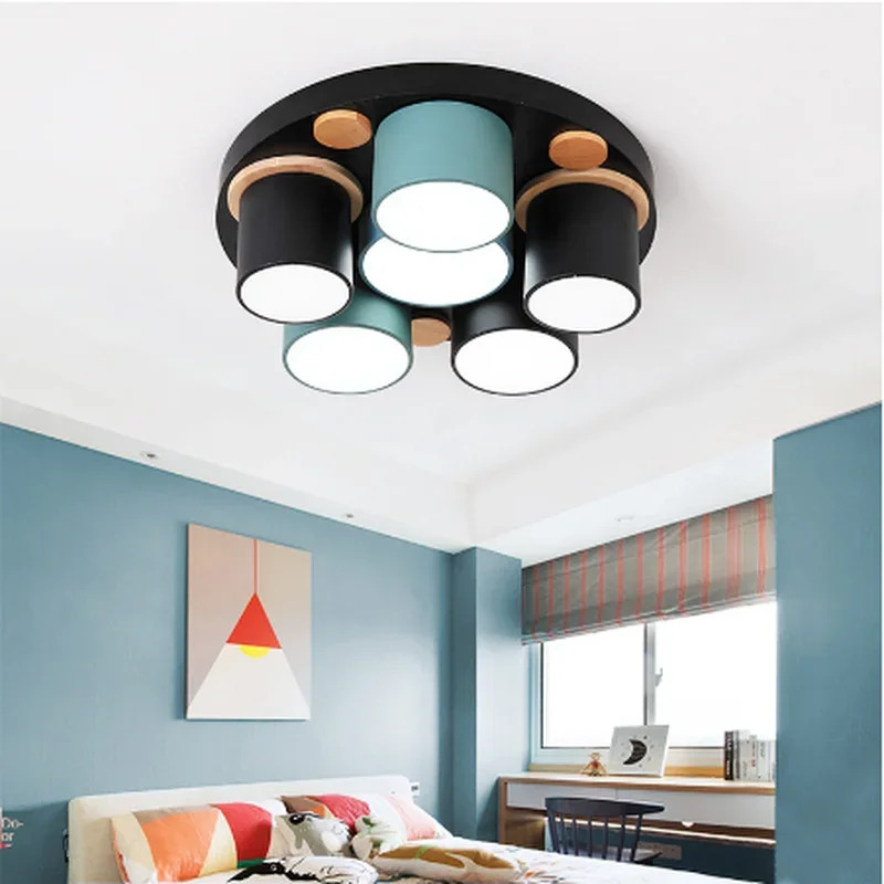 Nordic modern minimalist creative round LED ceiling lamp factory direct sales living room bedroom macaron lamp  MJ1113