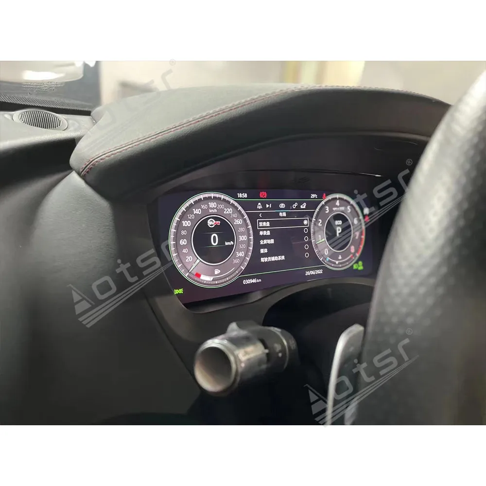 شاشة عداد المسافات الرقمية المزدوجة لاند روفر جاكوار XE 20 غلاف من الألومنيوم 2018 مشغل LCD لوحة القيادة سرعة متر