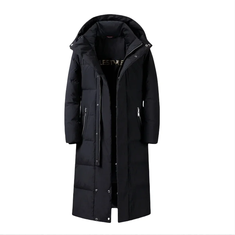 

YEAE Down Jacket Men's and Women's Mid-length Thickened Men's Winter Jacket Lengthened Over the Knee Warm Cold-proof Clothes