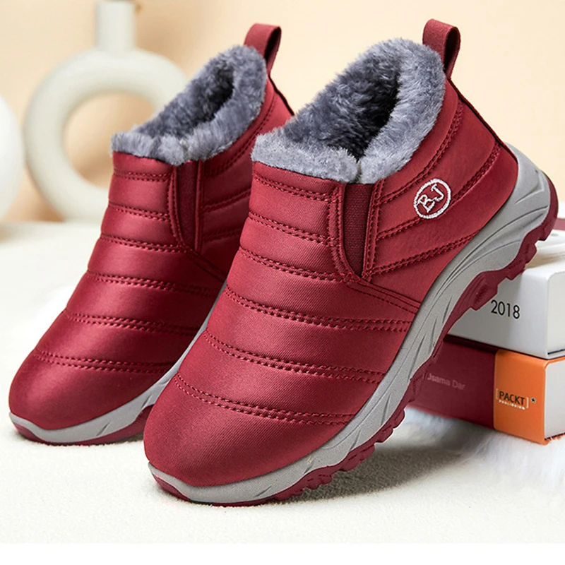 

Women's Boots Unisex Winter Shoes Women Waterproof Snow Boots Female Slip On Casual Shoe Plush Footwear Men's Ankle Botas