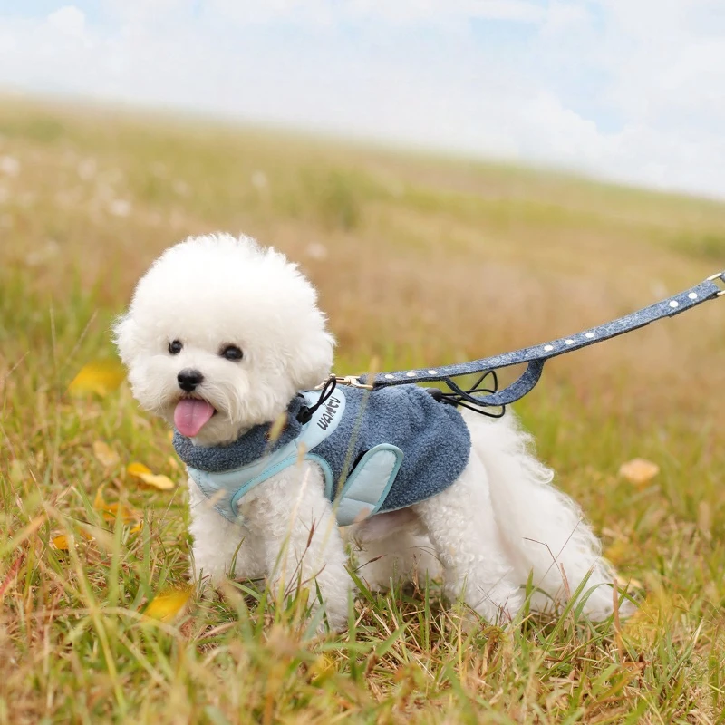 

Winter Dog Clothes Teddy Bear Winter Cotton Clothes Warm High Necked Sleeveless Vest Dog Coats Waterproof Pet Products Clothes