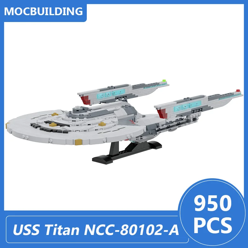 USS Titan NCC-80102-A 1:1250 Scale Model Moc Building Blocks Diy Assemble Bricks Space Series Educational Xmas Toys Gifts 950PCS