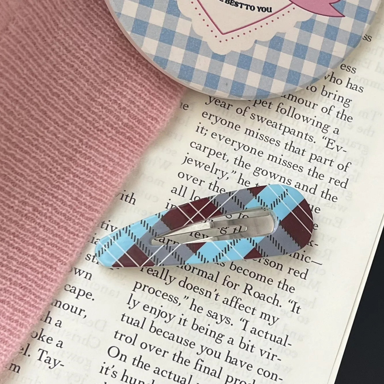 New Drop Hairpin Mint Chocolate Plaid Water Cute Girl Versatile Side Bangs Clip Hair Accessories BB Clip