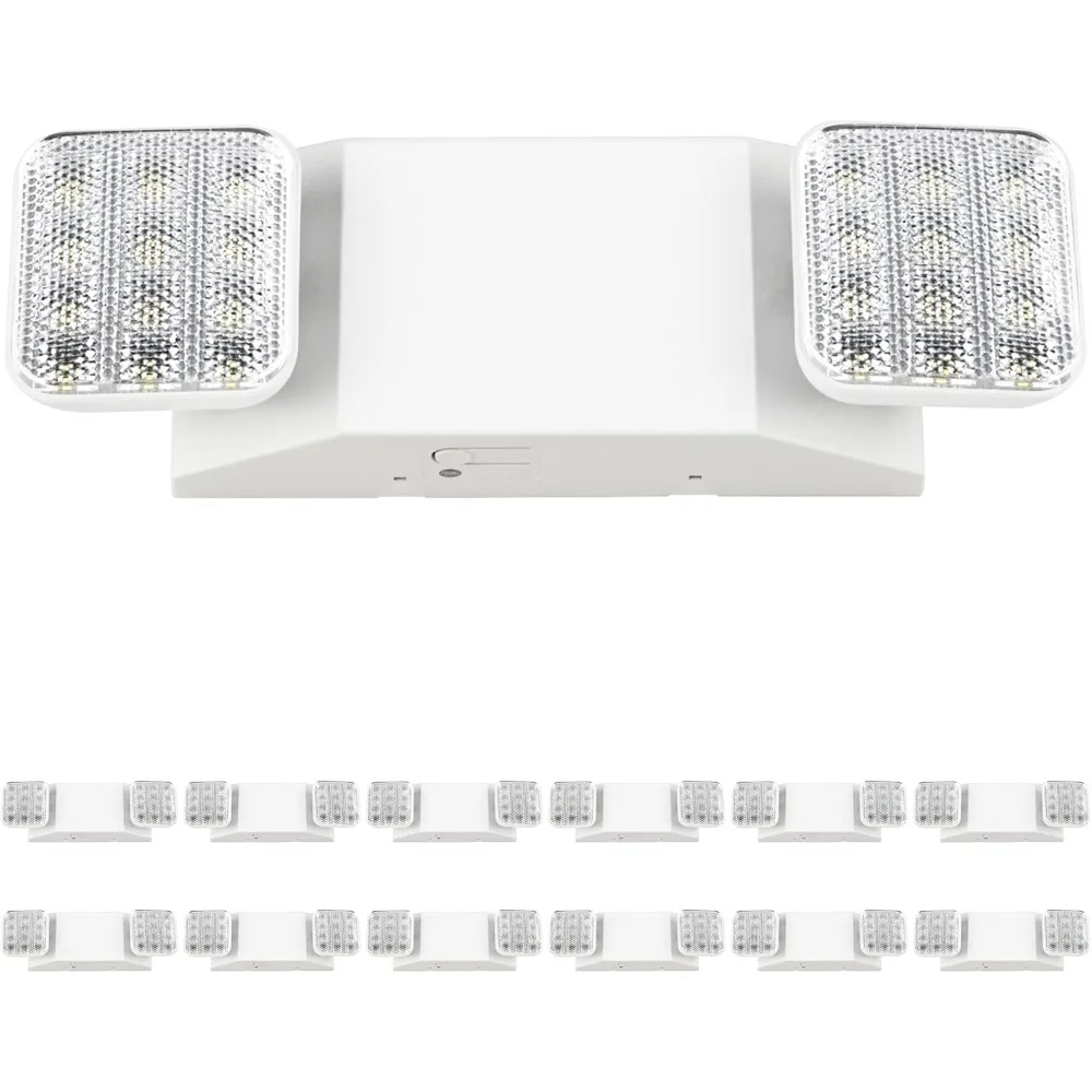 12 Pack Emergency Lights, Commercial Emergency LED Flood Lights for Power Outages, Backup Battery , Wall Mount, Hard Wired