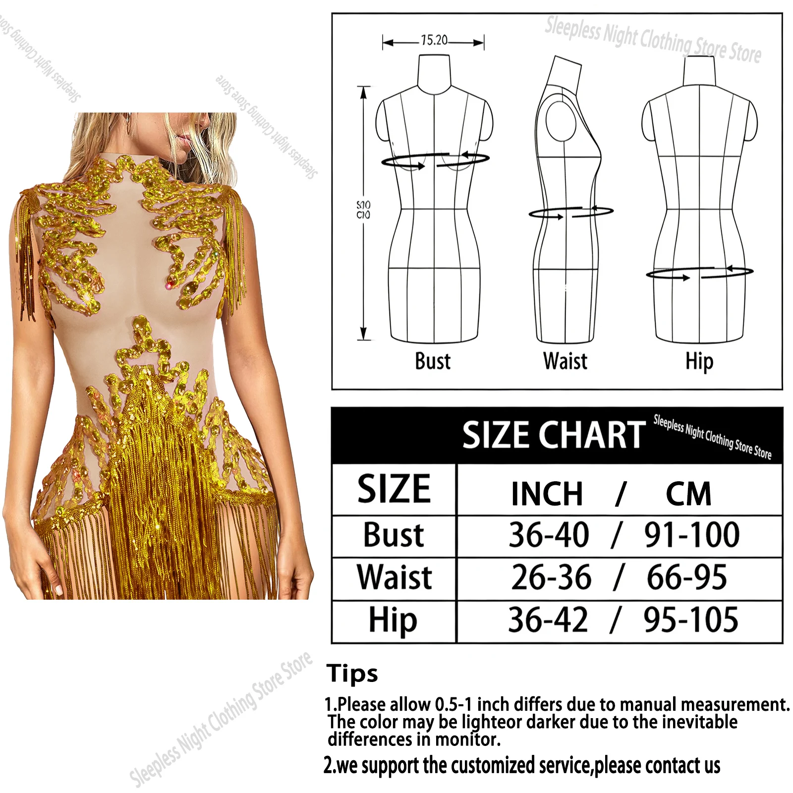 Brilho dourado strass lantejoulas ver através franja bodysuit showgirl festa noite clube dança palco desempenho drag queen outfit