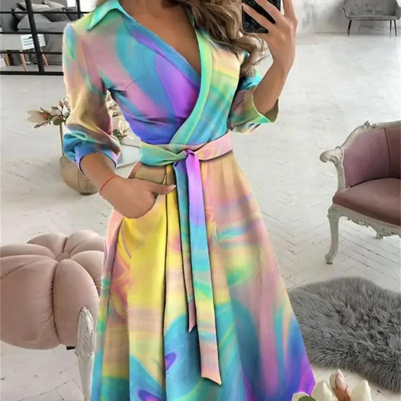 Women Print Dress Sexy V-Neck Bat Sleeve Ruffl Flowers Print Bohemian Beach Sundress Ladies Loose Summer Vacation Mini Dresses