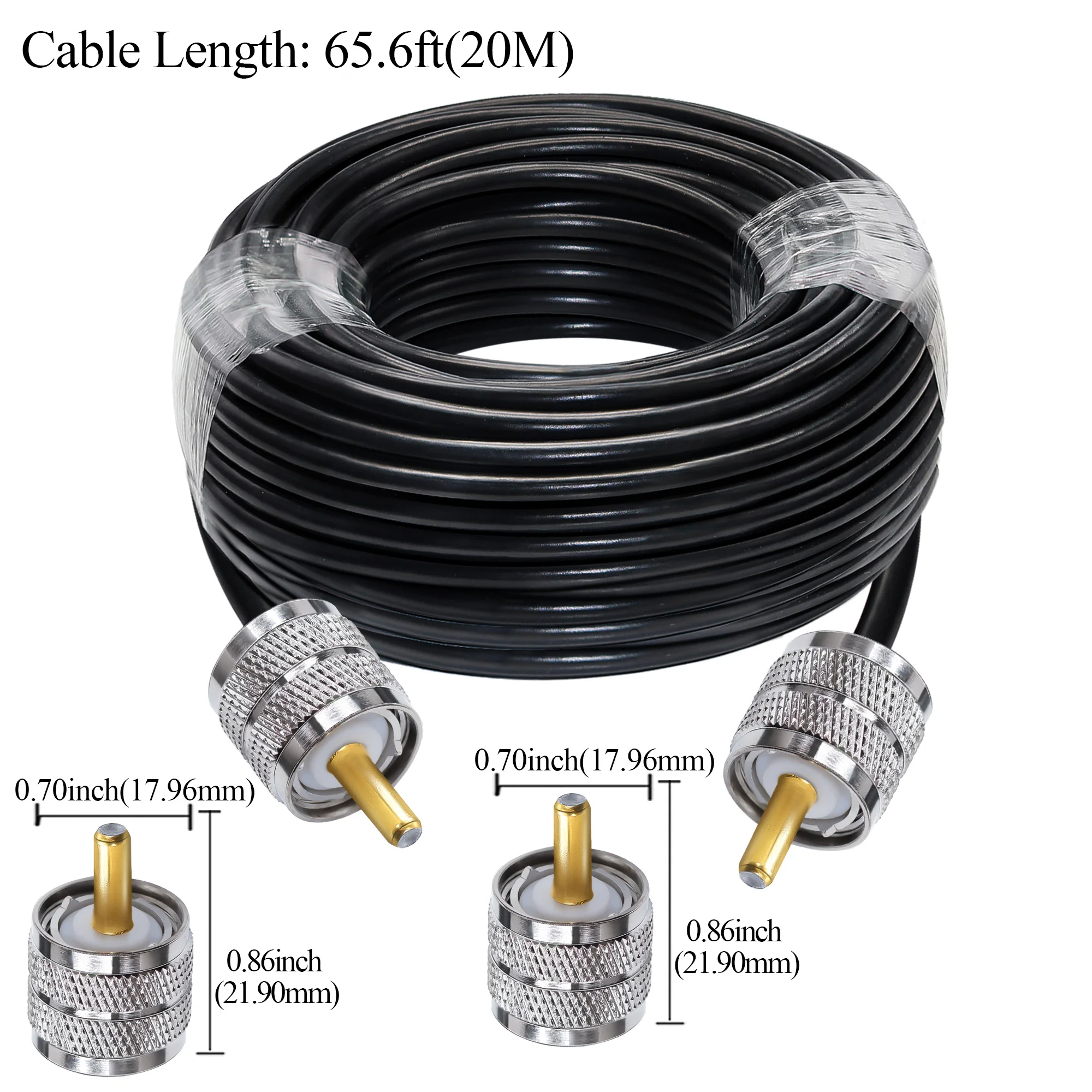 PL259 RG58 Cable CB Radio Cable SO239 UHF Male to Male Extension Cable Low Loss RF Coaxial Cable PL-259 Coax Cable 30cm 1m 30m