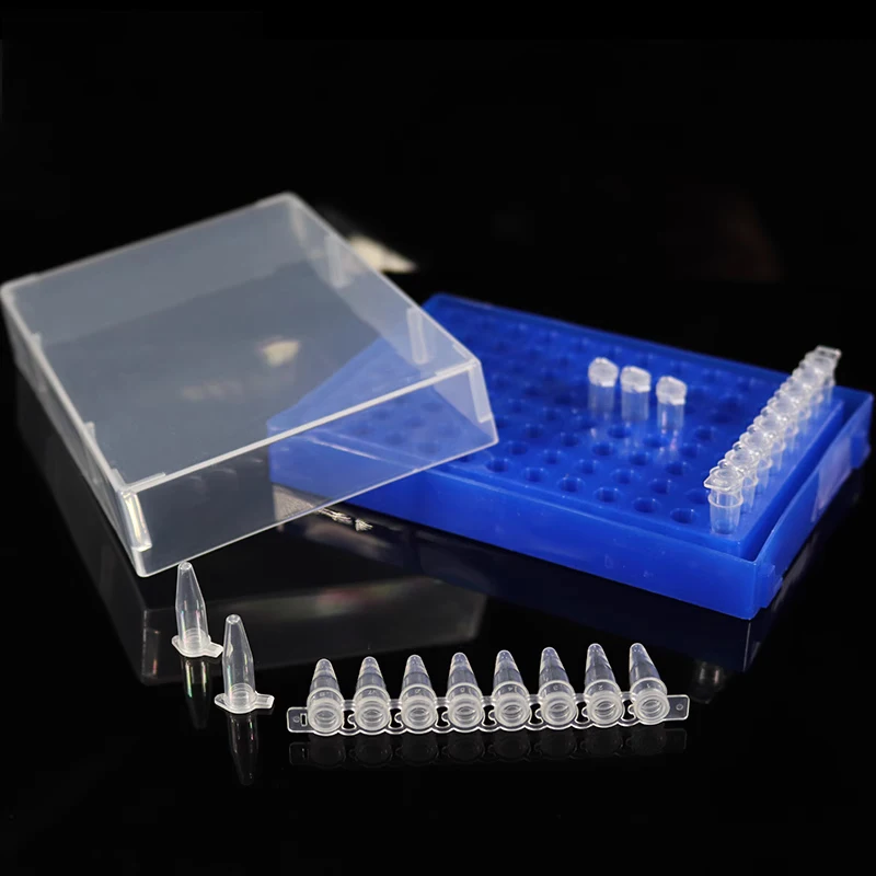 0.2ml PCR Tube Rack Centrifuge Tube Box With Transparent Lid , 96-Well ,3pcs