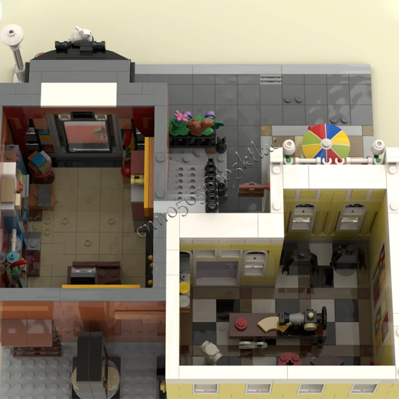 2810 أجزاء الحديثة ماجيك شوب وسط المدينة وحدات اللبنات العمارة نموذج مجموعة عرض لعب الاطفال الجمعية هدايا عيد الميلاد