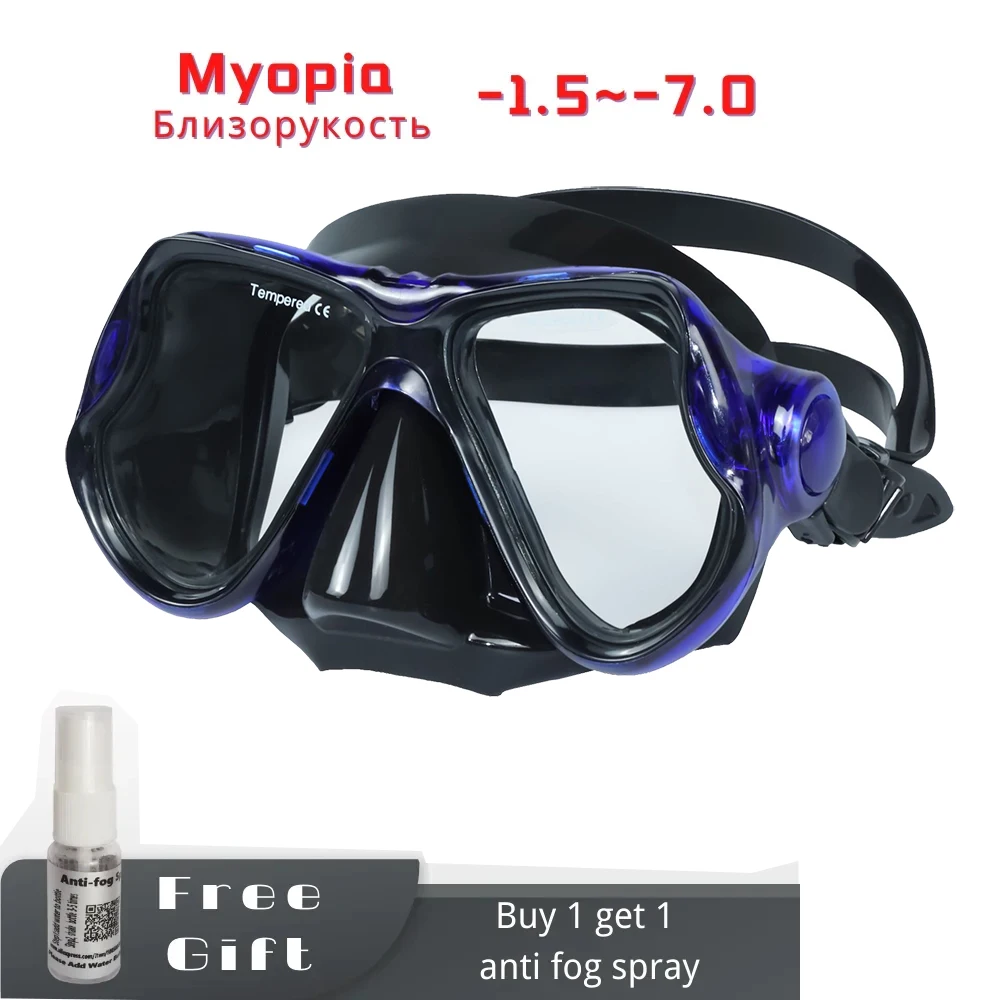 Lunettes de masque de plongée pour myopie, lunettes en résine plastique, lunettes de lecture en silicone pour myopie