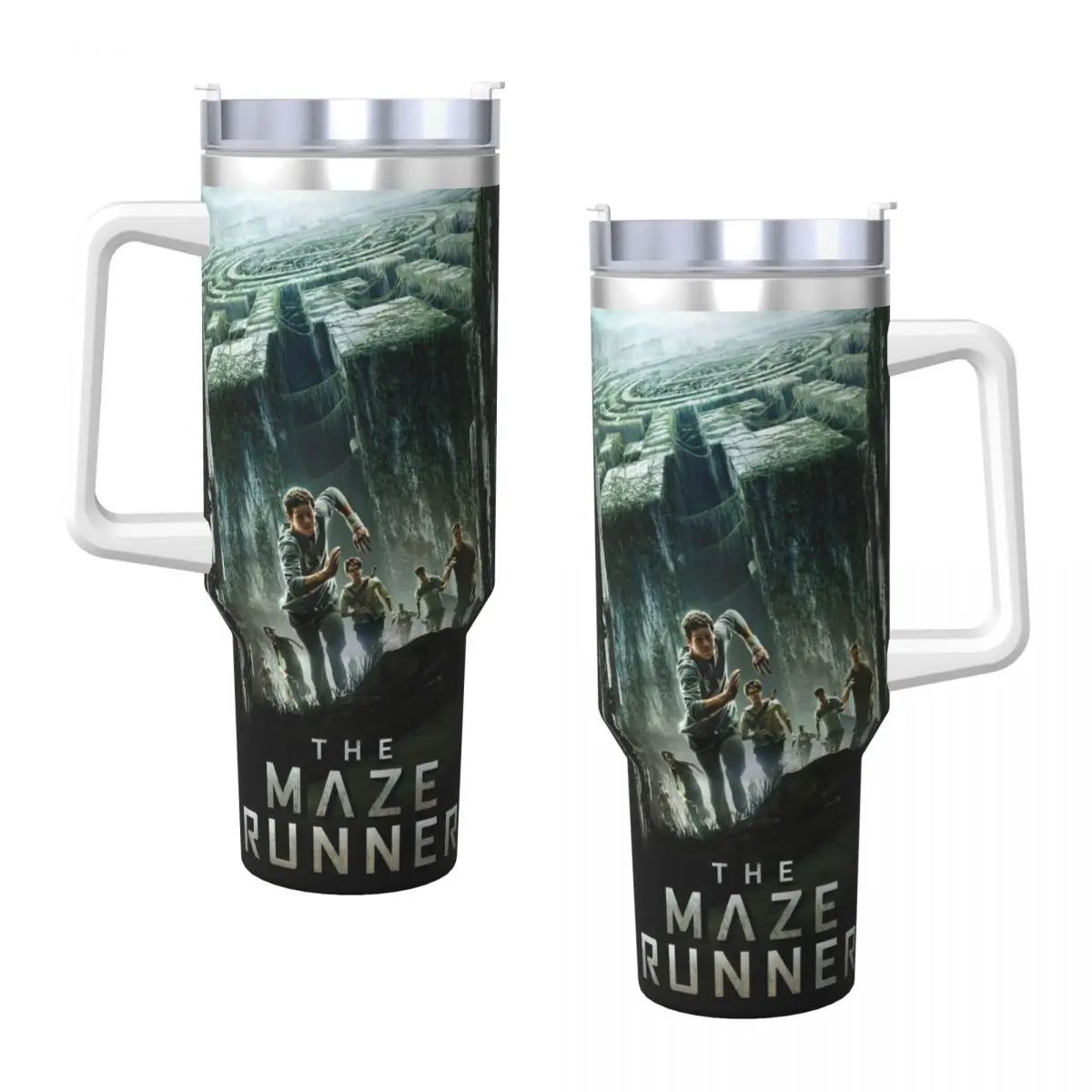 The Maze Runner Stainless Steel Tumbler Newt X Thomas Travel Thermal Cups With Straws Car Mugs Cold and Hot Water Bottle