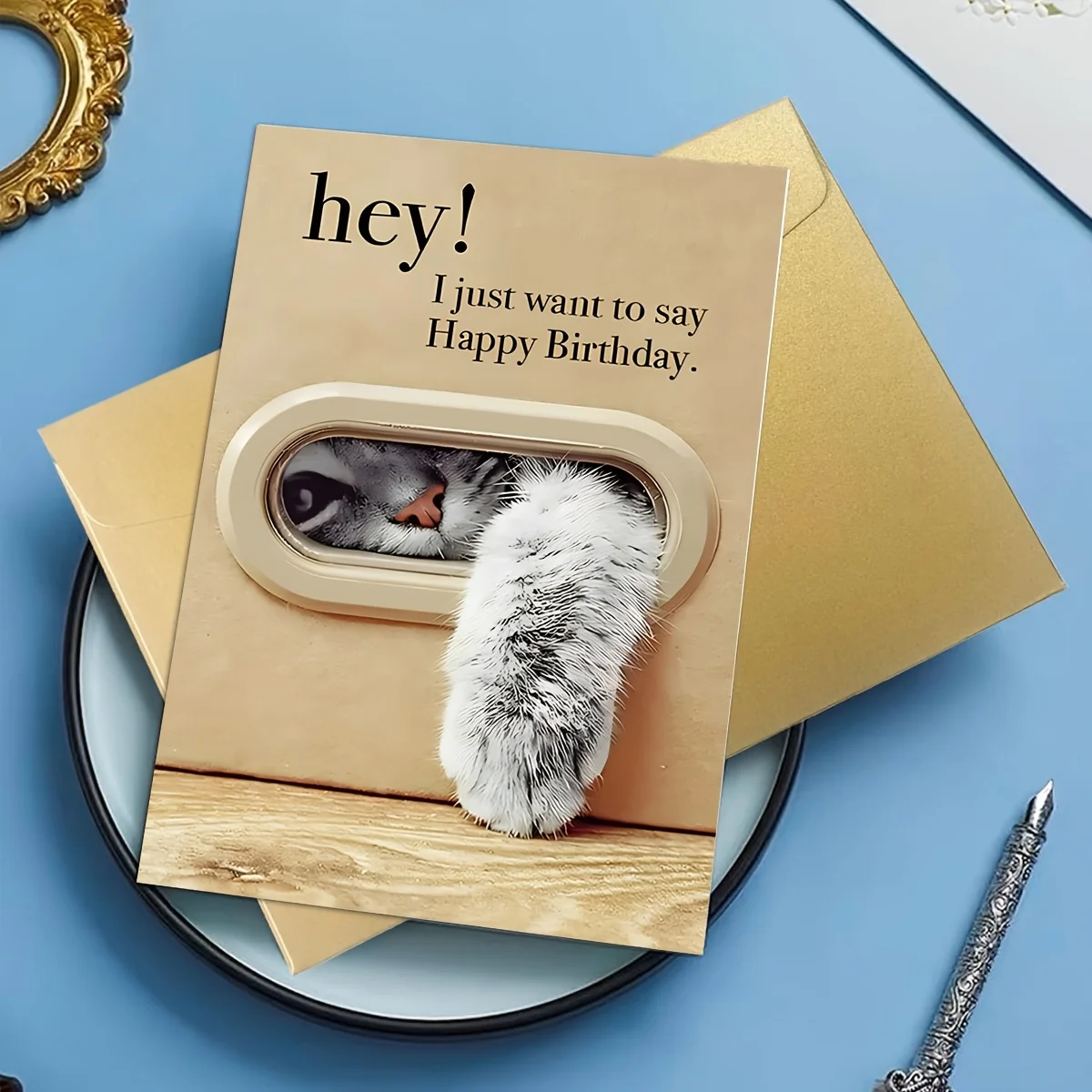 قطعة واحدة من بطاقة عيد ميلاد مبتكرة بتصميم قطة لطيفة، هدية عيد ميلاد مثالية للعائلة والأصدقاء #4
