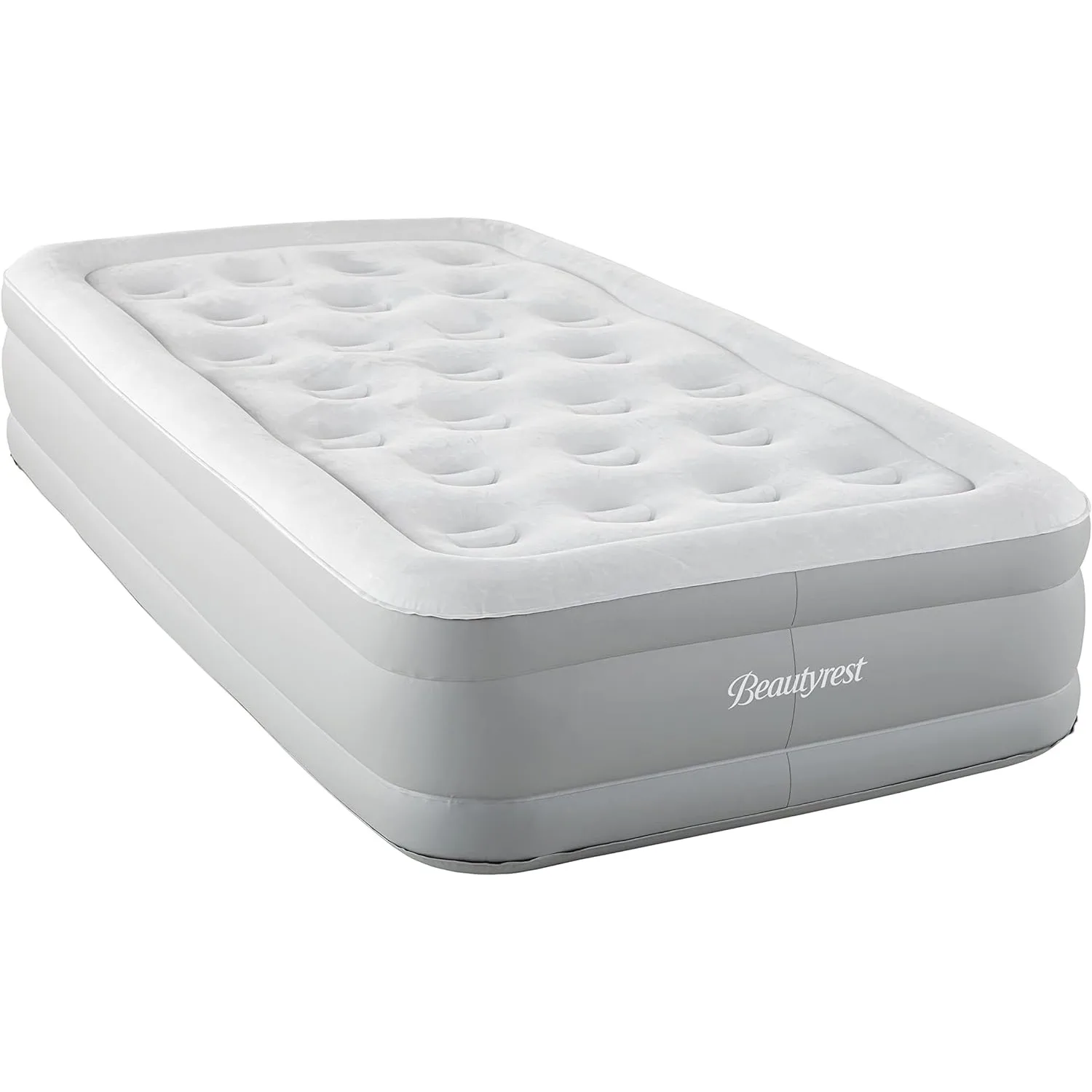 Skyrise Raised Air Bed with Edge Support Inflatable Sleeping Mattress with External Pump and Puncture Resistant Vinyl