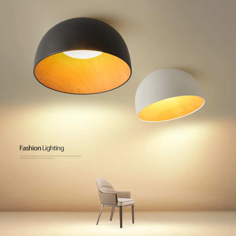 Contemporary Simple Ceiling Lamps Bedroom Dining Room Balcony Lighting Living Room Creative Nordic Semicircle LED Light Fixtures