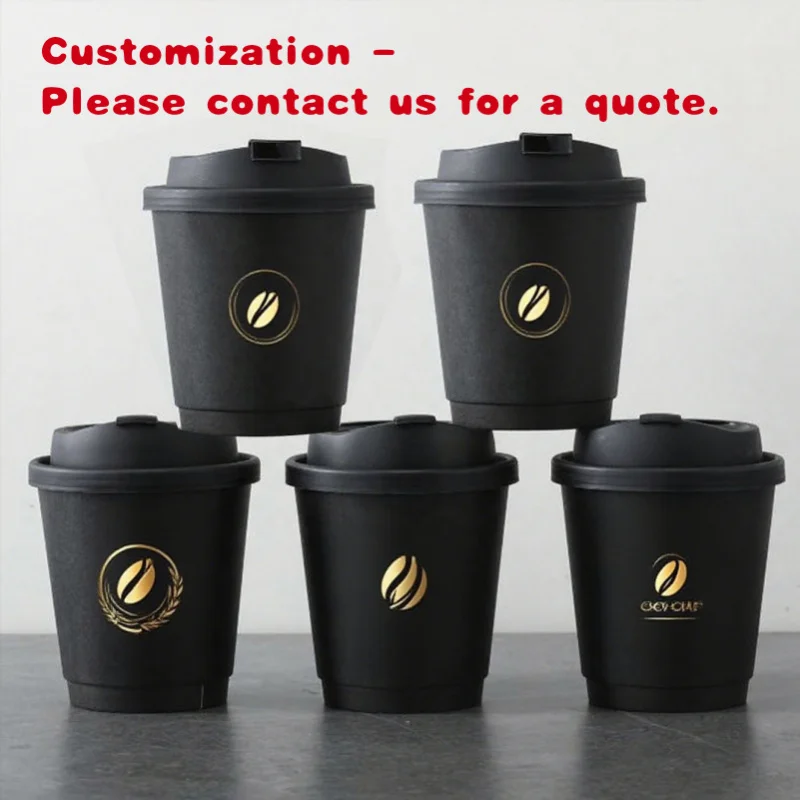 custom.Enten Biodegradable Pla Paper Cup Double Single Wall Pe Coating 12oz to Go Disposable Coffee Paper Cups with Lids