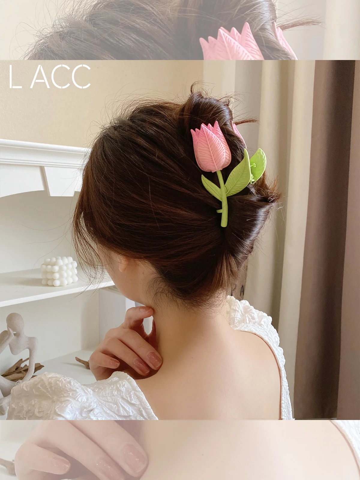 Fashion Tulip Flower Hairpin Female Back Large Hair Grab Hair Shark Clip High-quality Metal Hairpin Headdress Hair Accessories