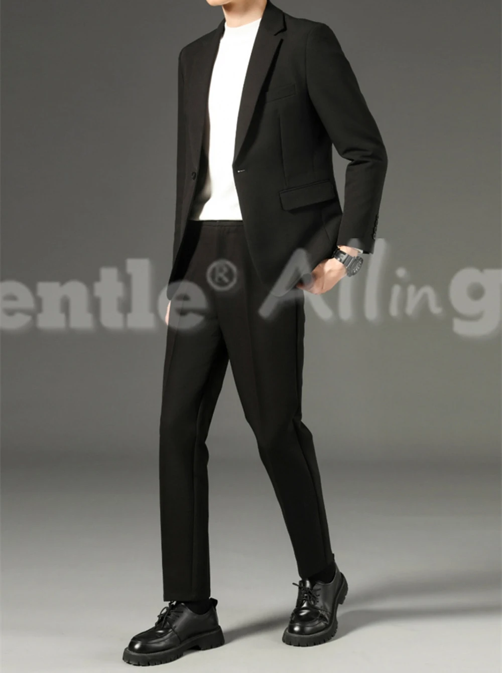 Mens Classic Fit Suits Blazer and Pants 2 Piece Set for Formal Business Wedding Office Casual Events