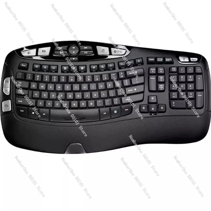 

Эргономичная беспроводная клавиатура для офиса, бесшумная мембранная USB-клавиатура с удобным набором текста, тонкая деловая компьютерная клавиатура
