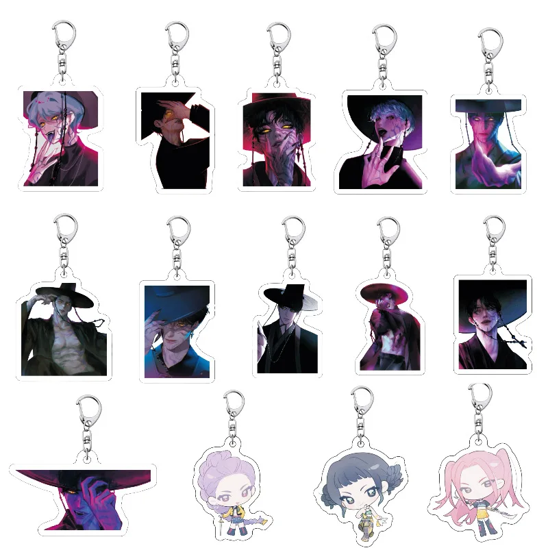 Kpop Demon Hunters Acrylic Keychain Huntrix Jinu Saja Boys Keychains for Accessories Jewelry Rumi Zoey Jinu Mira Pendant Gift