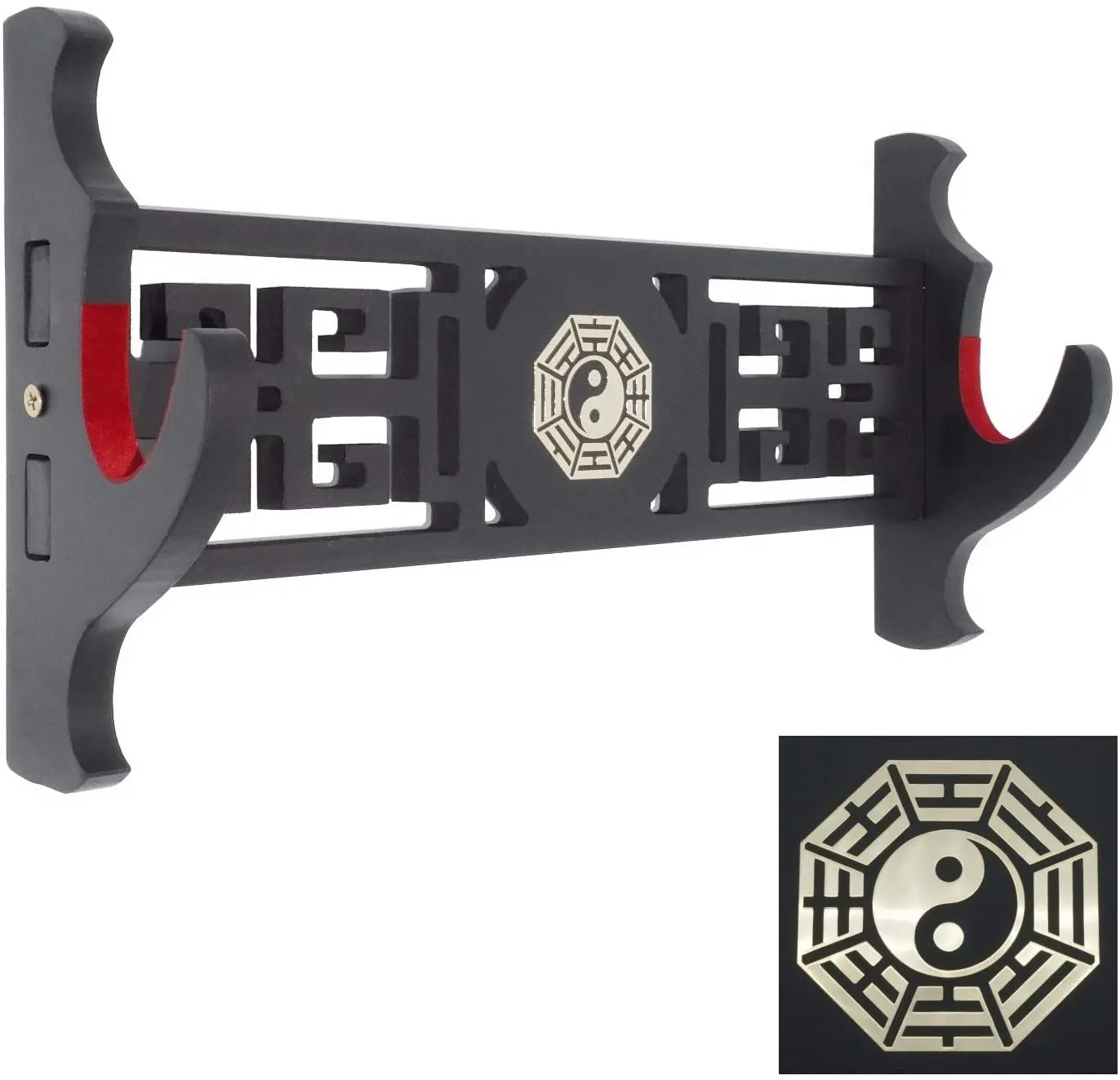 Sword Holder Wall Mount Velvet Padded Katana Stand Samurai Sword Holder Display Rack -Bagua 1/2/3/4 Tier