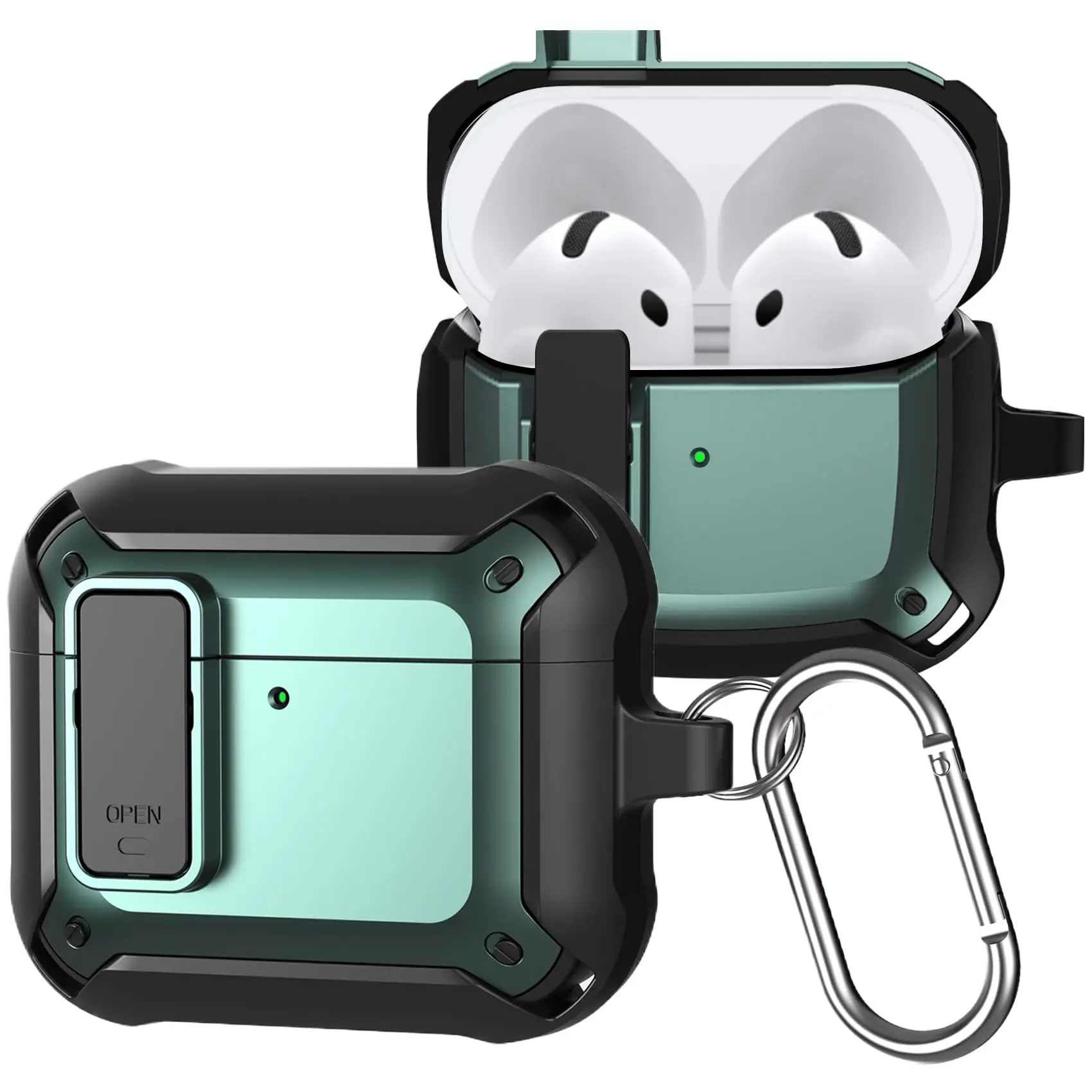 Cerradura de seguridad para AirPods 4, Funda protectora 2024 con cordón para Apple AirPods de 4. a generación, Funda para mujeres y hombres