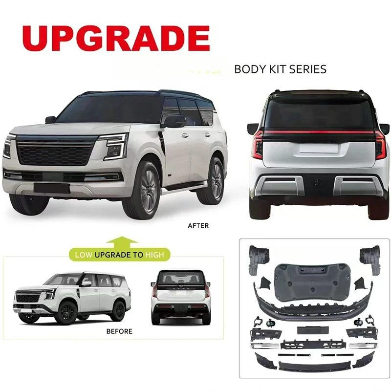 High Quality Patrol Edition Body Kit 0% Plug Includ Bonnet Headlights Grille Front Bumper Red Upgr New Model