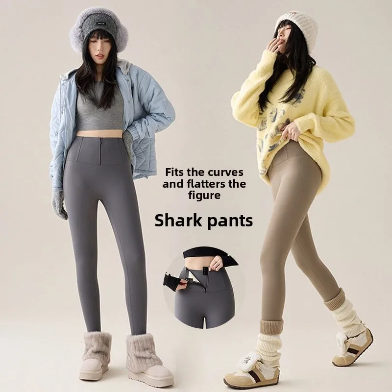 

Брюки для йоги Thiened, теплые длинные брюки, леггинсы из кожи с подкладкой Camere Fce, осенне-зимние термобрюки