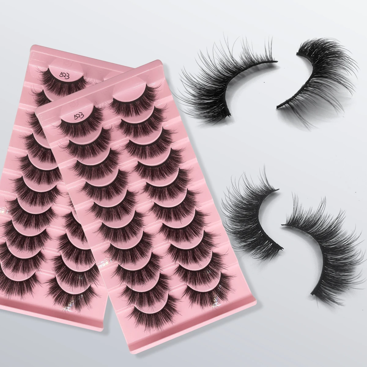 5/7/10 ペア 3D ロシアまつげ再利用可能なふわふわつけまつげエクステンション大曲線ドラマチックなボリュームアイメイク用