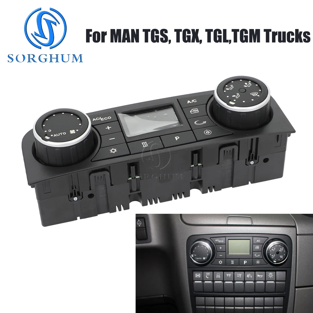 SORGHUM 81619906106 81619906116 81619906128 81619906082 81619906098 24V Truck AC Climate Heatter Control Unit For MAN TGX TGS