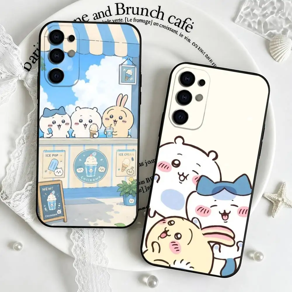 Hot-selling Cute Chiikawas-es  Phone Case For Samsung S25,S24,S21,S22,S23,S30,Ultra,S20,Plus,Fe,Soft Silicone Black Cover