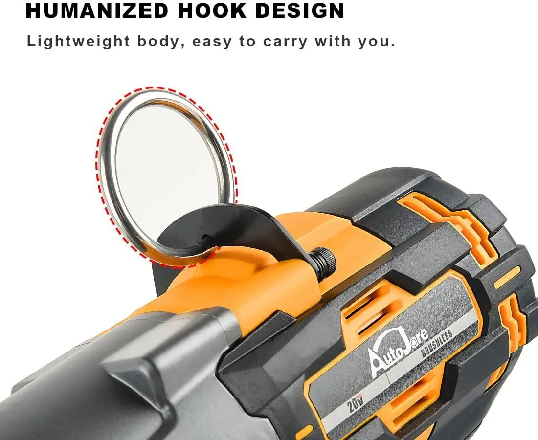 Chave de impacto sem fio de 3/4 polegadas sem escova de alto torque 1475 pés-lbs (2000 n.m) chave de impacto resistente com 2 peças de bateria 6.0a