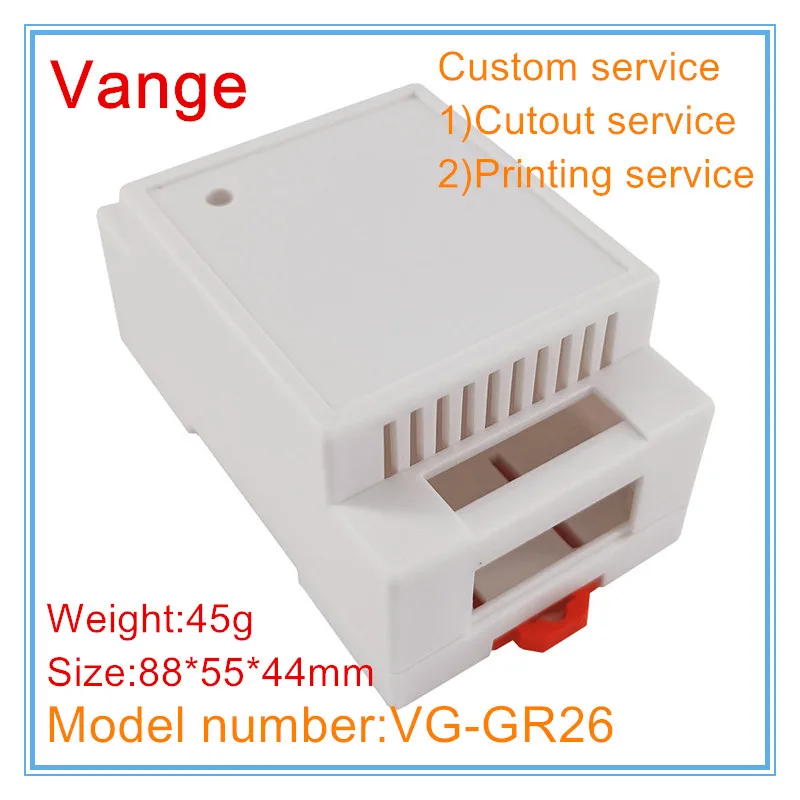 Vange din rail project box 88*55*44mm ABS plastic junction box PCB enclosure