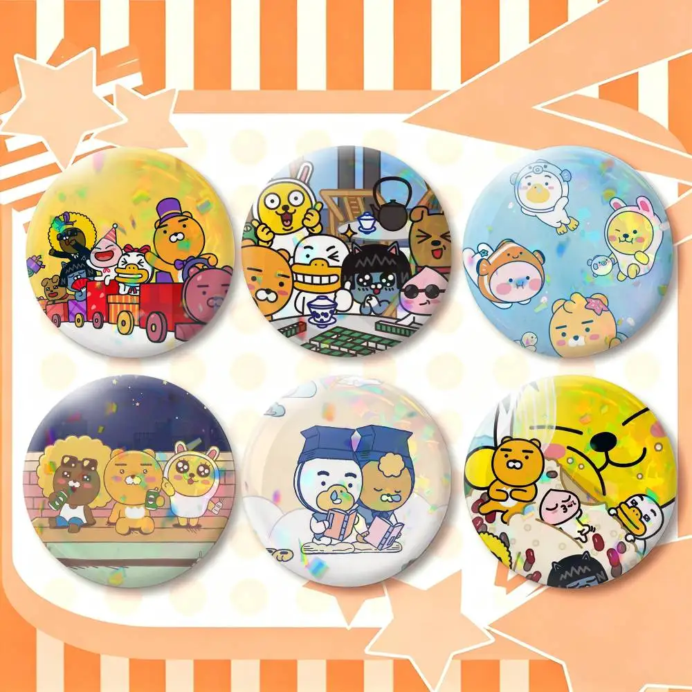 Top Selling Kakao F-Friends Cute  25mm 32mm 44mm 58mm 75mm Brooches Badges Pins for Accessories Gift