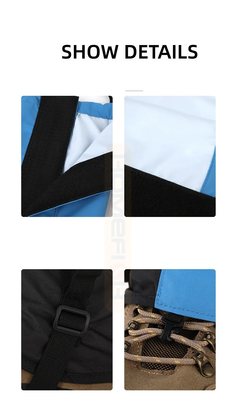 1 Paar Wasserdichte Beinabdeckungen mit Elastischem Band, Langer Beinschutz für Wandern, Skifahren, Klettern, Hosen- und Schuhüberzug, Langlebige Bandage – Detail 3