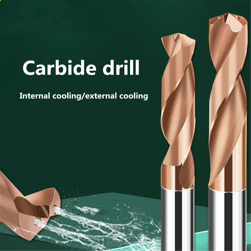 HOT 3xD Carbide Drill Internal Coolant Inner Through Hole Parallel Shank Metal Efficient CNC Drilling Tool Coated Tungsten Steel