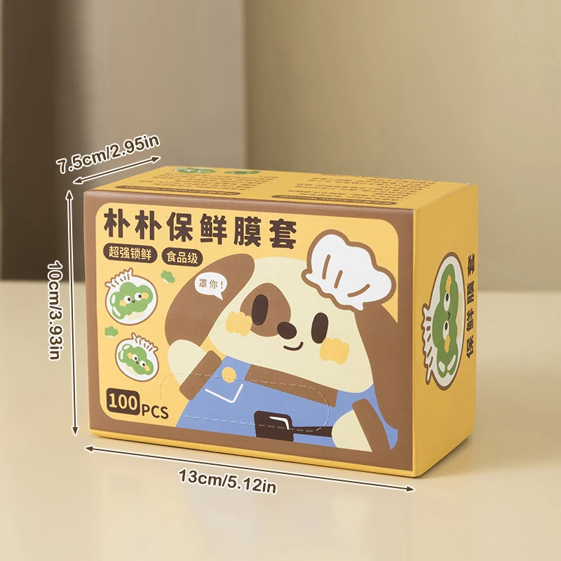 100 stks/doos Wegwerp Food-Grade Vershoudfolie Covers Koelkast Overgebleven Vershoudbare Covers Kan worden opgehangen en verwijderbaar
