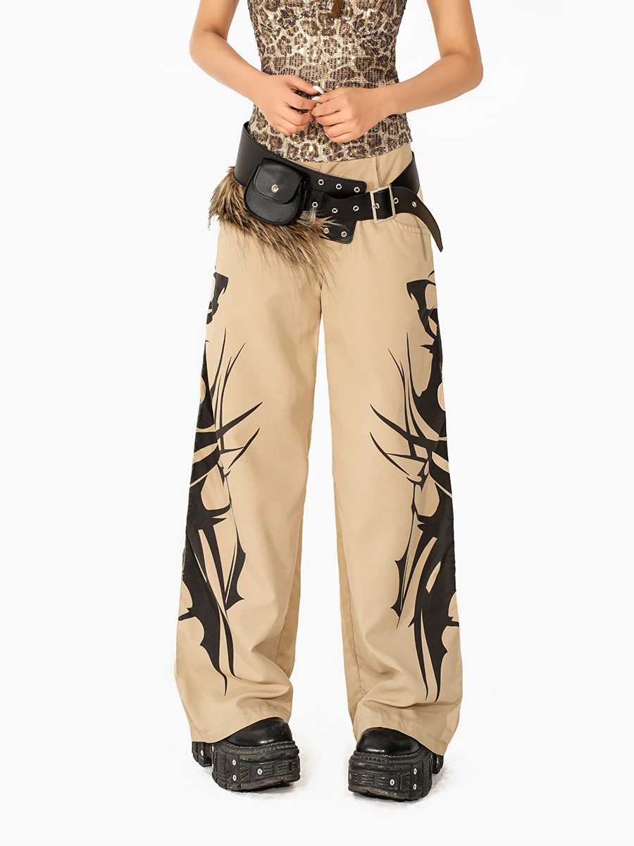 

Чернильный американский хип-хоп, свободные прямые широкие брюки, женские джазовые пряные спортивные повседневные длинные брюки, модные уличные брюки